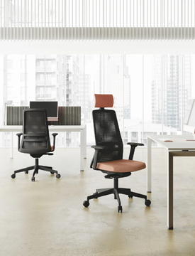 RASSEGNA - Height-adjustable fabric office chair with castors by Las Mobili - view 3